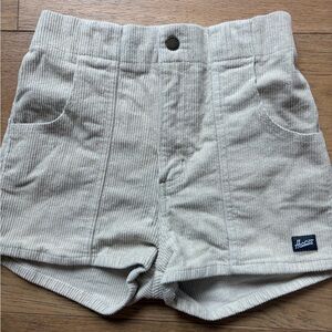 High Waist Corduroy Shorts - Cream